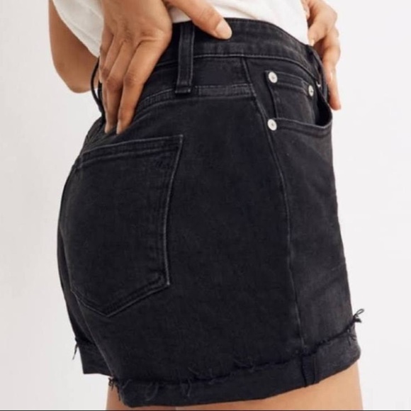 Pants - Madewell black  denim folded hem shorts